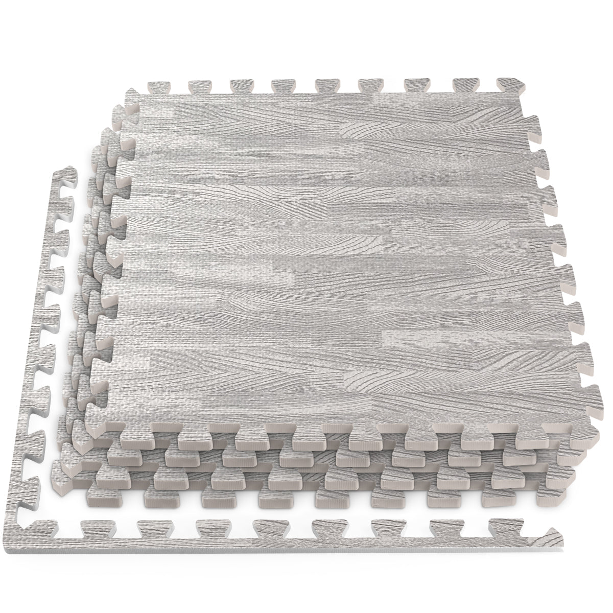 Grey Wood Grain Foam Floor Tiles