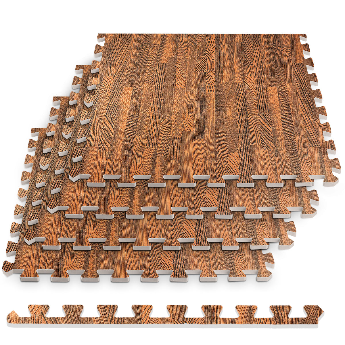 Dark Oak Foam Floor Tiles