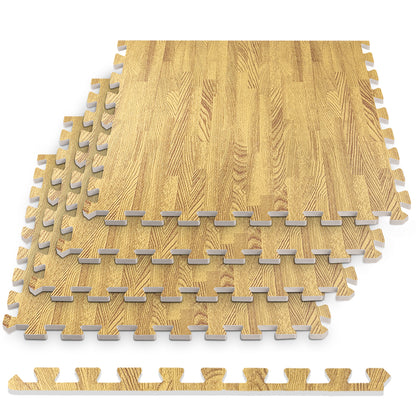 Medium Oak Foam Floor Tiles