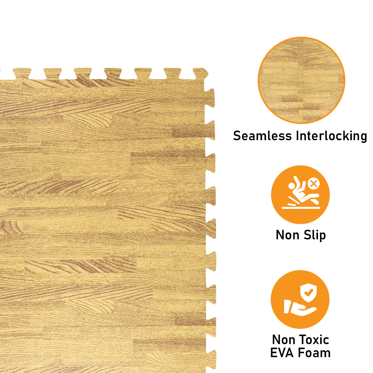 Medium Oak Foam Floor Tiles